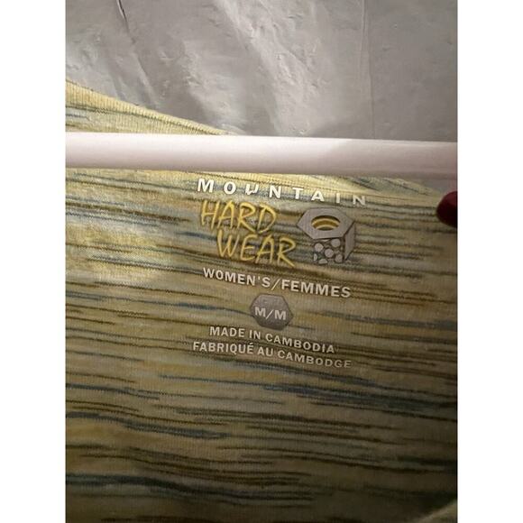 Mountain Hardware Yellow Blue Tank Crop Top With Shelf Bra Sz M - Picture 2 of 5